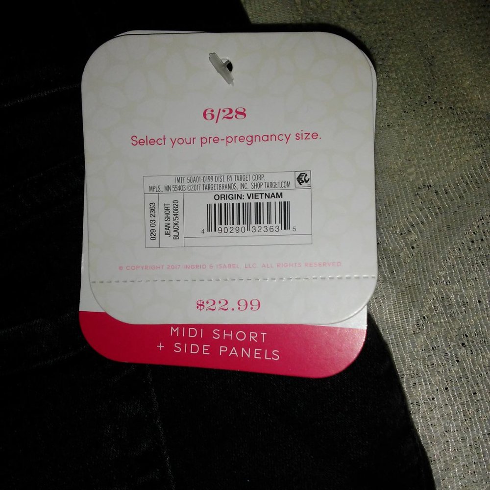 Isabel Maternity Inset Panel Midi Jean Shorts - Picture 5 of 6